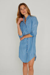 LAURENST – Tencel Tunic 3/4 Sleeves Straight Cut – Women